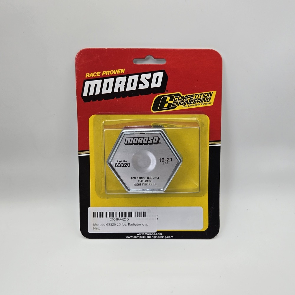 Moroso 63320 High Pressure Radiator Cap 19-21 PSI Racing Hex Head - New Sealed